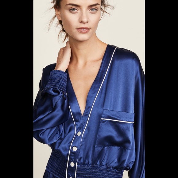 NWT MORGAN LANE Silk Varsity Jacket M - Picture 4 of 5